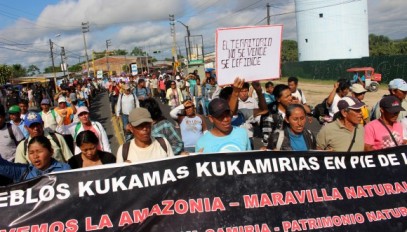 Mobilisation sociale des communautés autochtones kukamas de la région Loretoen 2014. Photo: Puinamudt (Source)